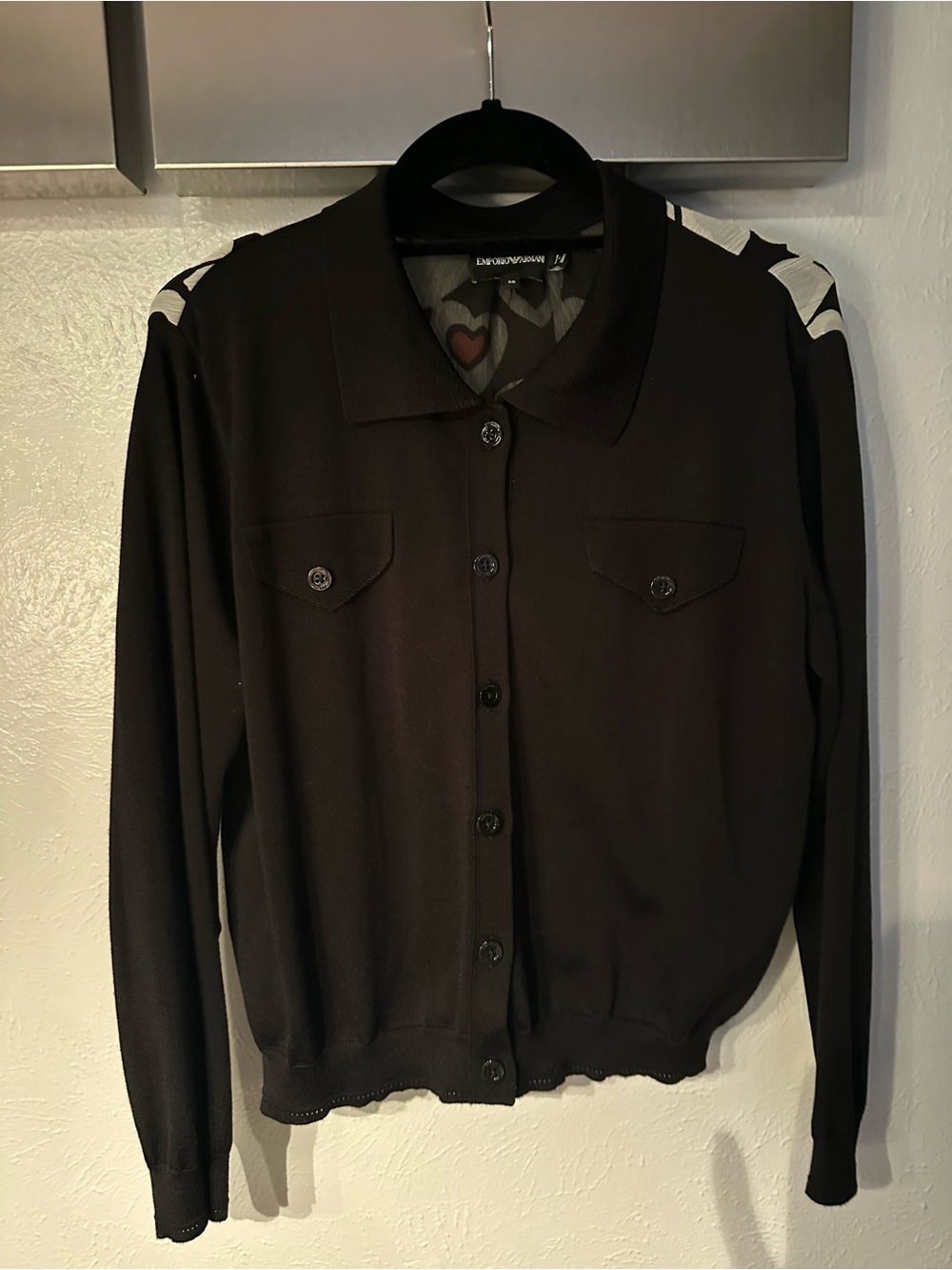 Emporio Armani Black Button-Front Women's Cardigan